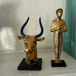 Franklin Mint set Head of Cow and The God Ptah